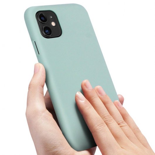Avizar Funda de Silicona Semirrígida Mate Suave Verde para iPhone 11