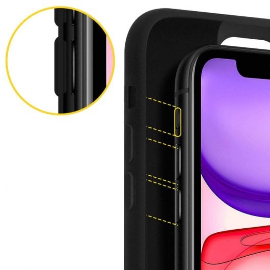 Avizar Capa de Silicone Semirrígida Mate Suave Preta para iPhone 11