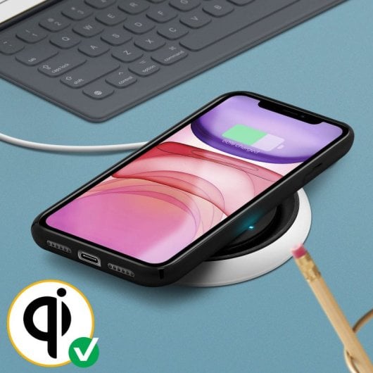 Avizar Capa de Silicone Semirrígida Mate Suave Preta para iPhone 11