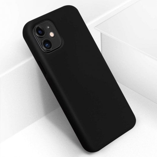 Avizar Capa de Silicone Semirrígida Mate Suave Preta para iPhone 11