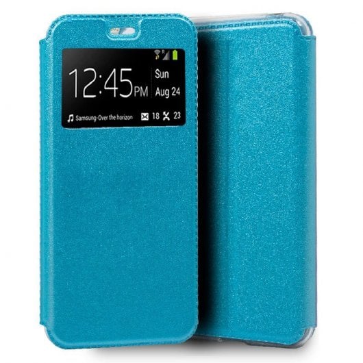 Cool Funda Flip Cover Liso Celeste para Samsung Galaxy A10