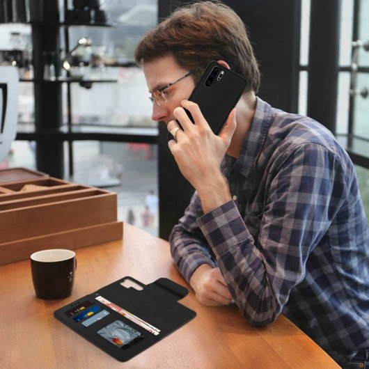 Avizar Funda Monedero Extraíble Negra para Huawei P30 Pro