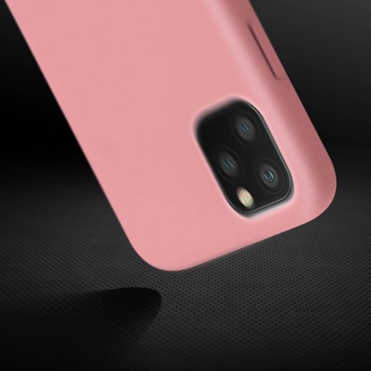 Avizar Funda de Silicona Semirrígida Mate Suave Rosa para iPhone 11 Pro