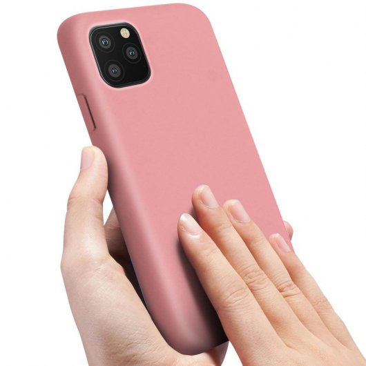 Avizar Funda de Silicona Semirrígida Mate Suave Rosa para iPhone 11 Pro