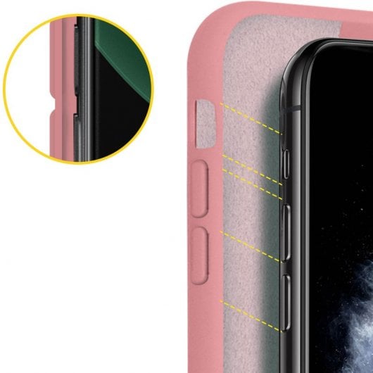 Avizar Funda de Silicona Semirrígida Mate Suave Rosa para iPhone 11 Pro