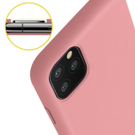 Avizar Funda de Silicona Semirrígida Mate Suave Rosa para iPhone 11 Pro