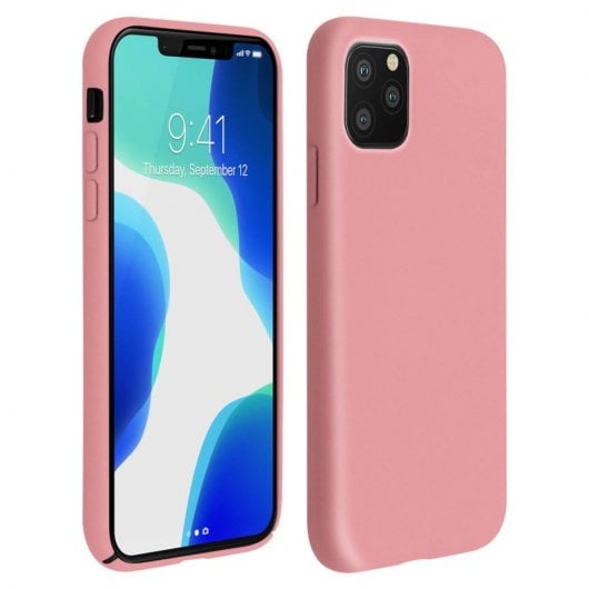 Avizar Funda de Silicona Semirrígida Mate Suave Rosa para iPhone 11 Pro
