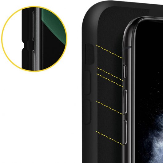 Avizar Funda de Silicona Semirrígida Mate Suave Negra para iPhone 11 Pro