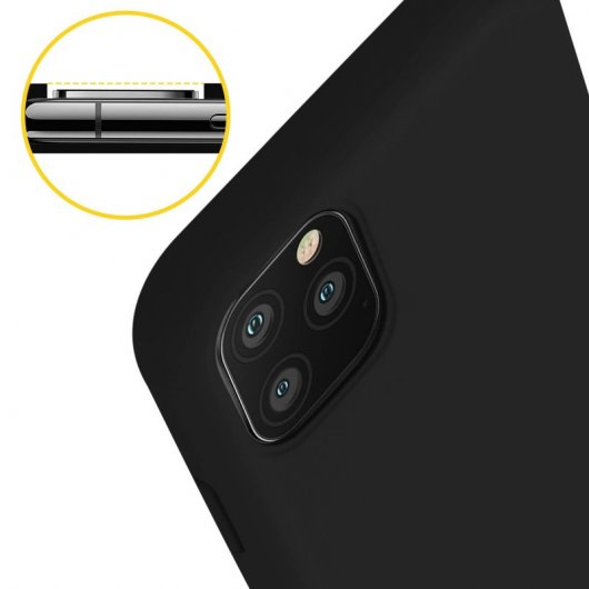 Avizar Funda de Silicona Semirrígida Mate Suave Negra para iPhone 11 Pro