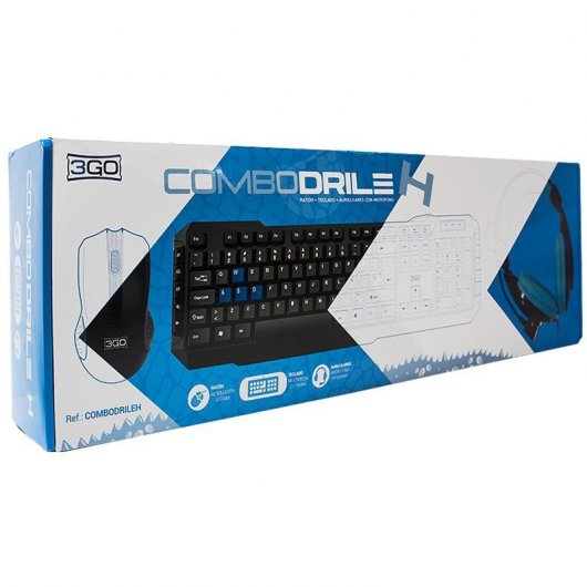 3Go Combodrileh Combo Gaming Teclado + Ratón + Auriculares