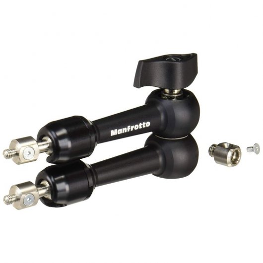 Manfrotto 244MICRO Braccio A Frizione Micro Da 15 Cm Con Attacchi 1/4 E 3/8 - Supporto Per Flash E LED, Capacità 3kg, Made In Italy