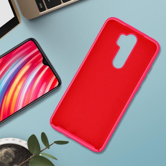 Avizar Funda de Silicona Semirrígida Mate Suave Fucsia para Xiaomi Redmi Note 8 Pro