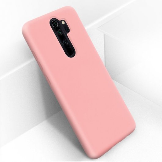 Avizar Funda de Silicona Semirrígida Mate Suave Rosa para Xiaomi Redmi Note 8 Pro