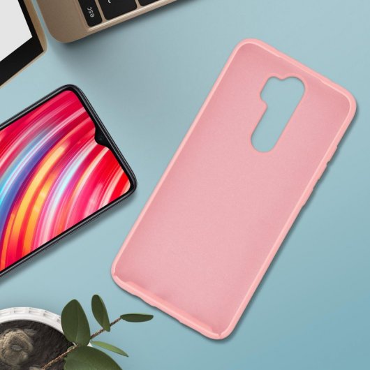 Avizar Funda de Silicona Semirrígida Mate Suave Rosa para Xiaomi Redmi Note 8 Pro