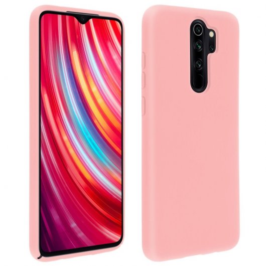 Avizar Funda de Silicona Semirrígida Mate Suave Rosa para Xiaomi Redmi Note 8 Pro