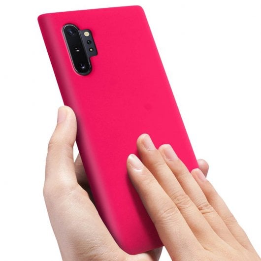Avizar Funda de Silicona Semirrígida Mate Suave Fucsia para Samsung Galaxy Note 10 Plus