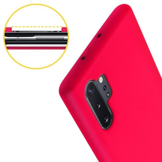 Avizar Funda de Silicona Semirrígida Mate Suave Fucsia para Samsung Galaxy Note 10 Plus