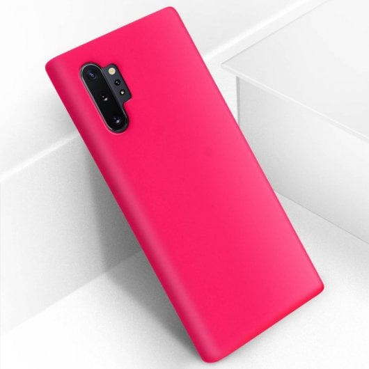 Avizar Funda de Silicona Semirrígida Mate Suave Fucsia para Samsung Galaxy Note 10 Plus