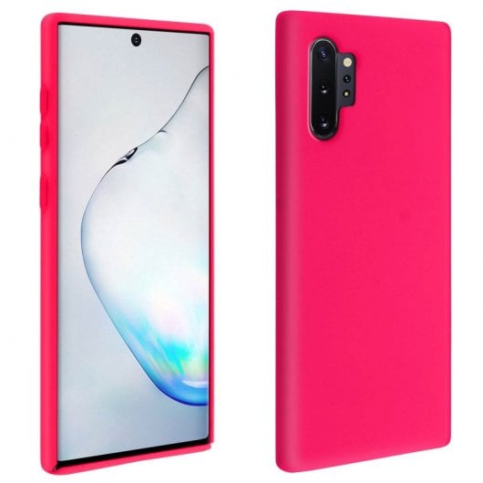 Avizar Funda de Silicona Semirrígida Mate Suave Fucsia para Samsung Galaxy Note 10 Plus