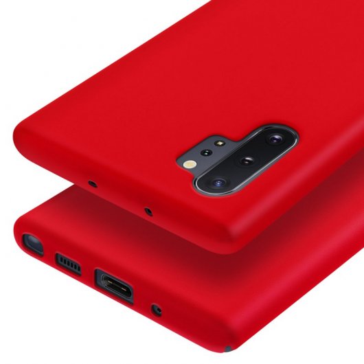 Avizar Funda de Silicona Semirrígida Mate Suave Roja para Samsung Galaxy Note 10 Plus