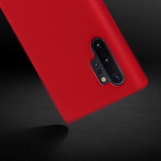 Avizar Funda de Silicona Semirrígida Mate Suave Roja para Samsung Galaxy Note 10 Plus