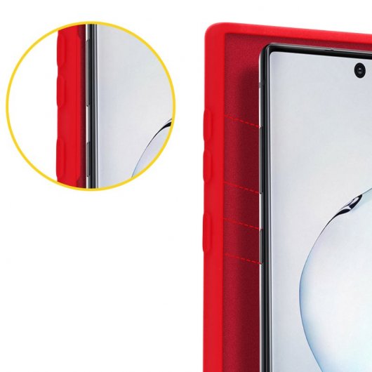 Avizar Funda de Silicona Semirrígida Mate Suave Roja para Samsung Galaxy Note 10 Plus