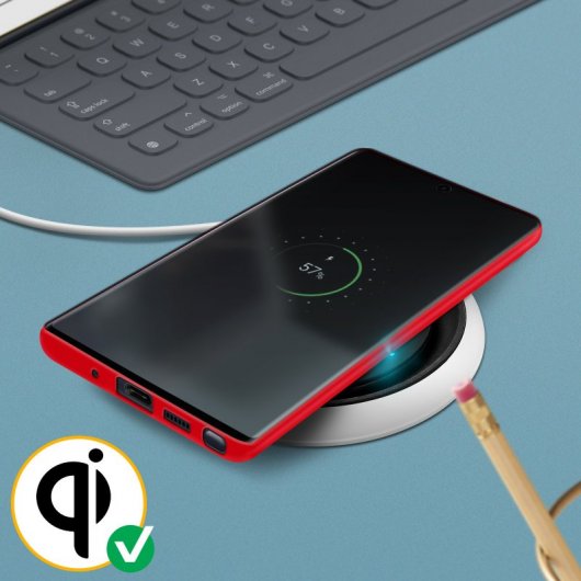 Avizar Funda de Silicona Semirrígida Mate Suave Roja para Samsung Galaxy Note 10 Plus