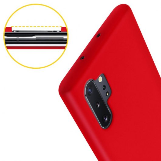Avizar Funda de Silicona Semirrígida Mate Suave Roja para Samsung Galaxy Note 10 Plus