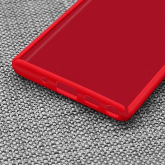 Avizar Funda de Silicona Semirrígida Mate Suave Roja para Samsung Galaxy Note 10 Plus