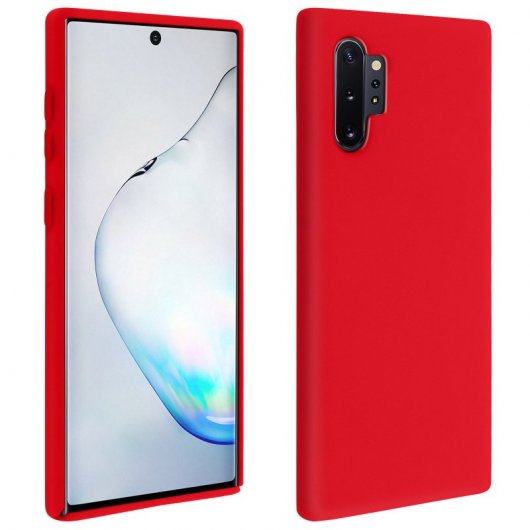 Avizar Funda de Silicona Semirrígida Mate Suave Roja para Samsung Galaxy Note 10 Plus