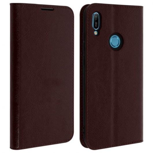Avizar Funda Cartera de Cuero Marrón para Huawei Y6 2019/Honor 8A