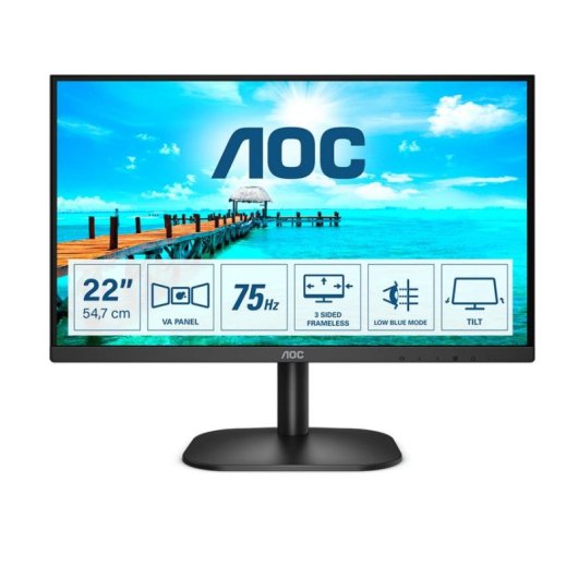 Monitor AOC 22B2H 21.5" FullHD 75Hz VA 6,5ms Frameless HDMI VGA