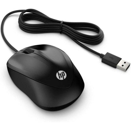 Rato HP com Fio 1200 DPI Ambidestro USB Tipo A Preto Compacto