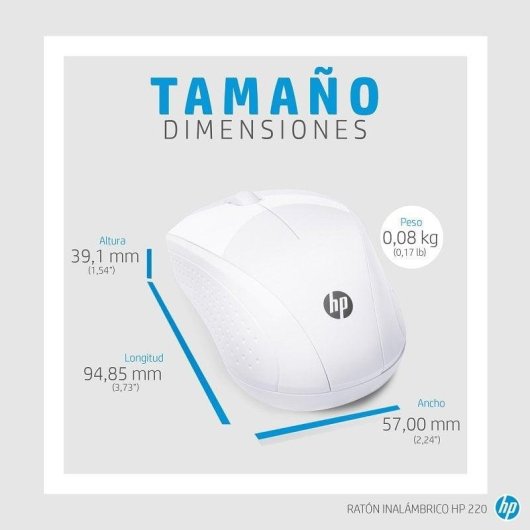 HP 220 Rato Sem Fios 1300DPI Branco