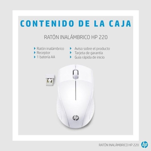 HP 220 Rato Sem Fios 1300DPI Branco