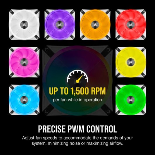 Corsair iCUE QL120 RGB PWM Triple Fan Kit Blanco con Lightning Node Core 120mm