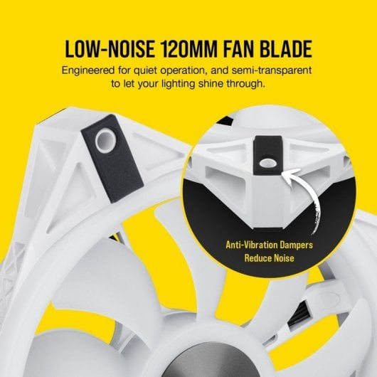 Corsair iCUE QL120 RGB PWM Triple Fan Kit Blanco con Lightning Node Core 120mm