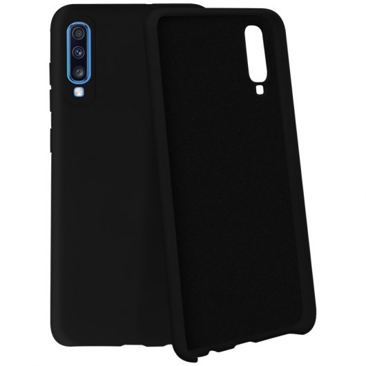 Avizar Funda de Silicona Semirrígida Suave Negra para Samsung Galaxy A70
