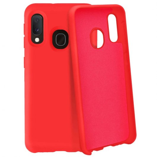 Avizar Funda de Silicona Semirrígida Suave Roja para Samsung Galaxy A20e