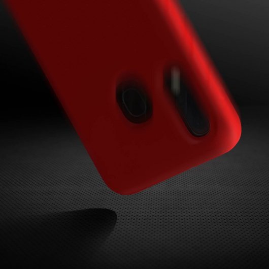 Avizar Funda de Silicona Semirrígida Suave Roja para Samsung Galaxy A20e