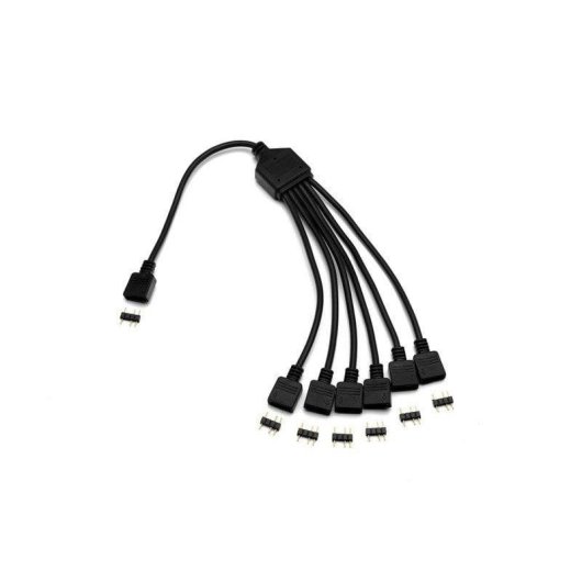 Divisor de Cabo RGB EKWB EK-D-RGB 6 Vias Preto em Polímero Cristal Líquido