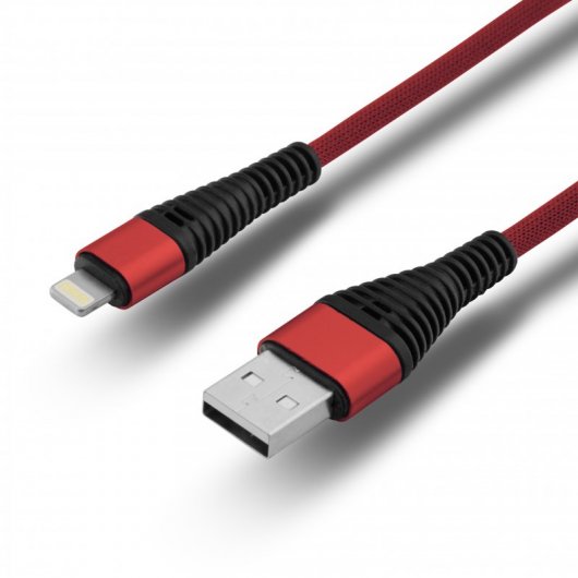 Nueboo Armor Cable Lightning 8 Pin Rojo 1m