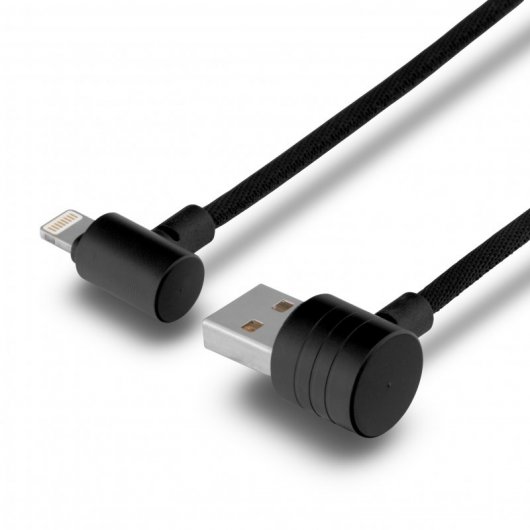 Nueboo Cable Acodado Lightning  8 Pin Negro 1m
