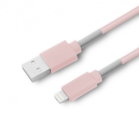 Nueboo Cable Lightning 8 Pin Reforzado con Muelle Rosa 1m