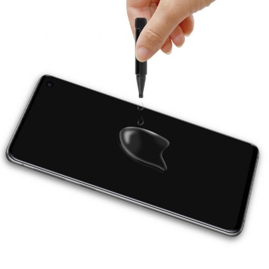 Avizar Protector Cristal Templado Curvo + Kit LED + Adhesivo Líquido para Samsung Galaxy S10