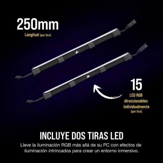 Kit d'extension de bande d'éclairage intelligent Corsair iCUE LS100 250 mm