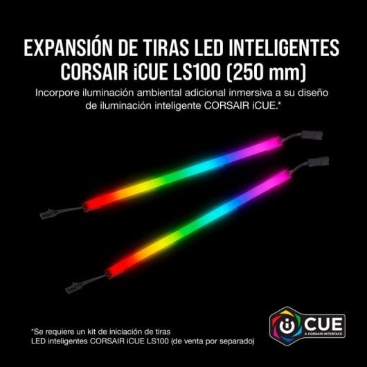 Kit d'extension de bande d'éclairage intelligent Corsair iCUE LS100 250 mm