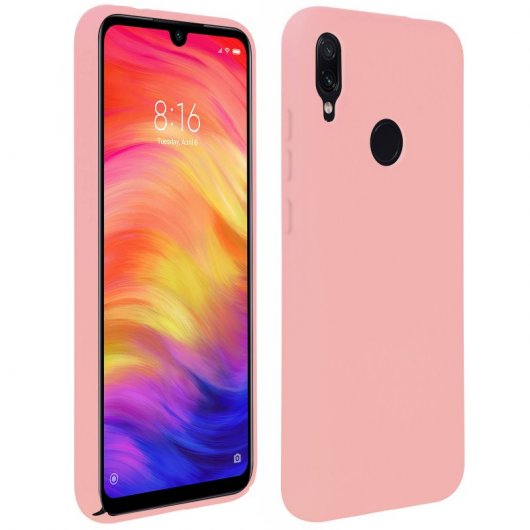 Avizar Funda de Silicona Semirrígida Mate Suave Rosa para Xiaomi Redmi Note 7