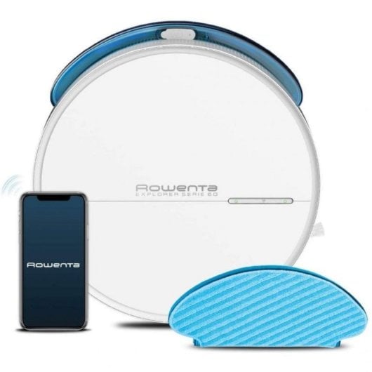Aspirador Robô com Mopa Rowenta Explorer Serie 60 Navegação Giroscópio 4.000 Pa Controlo por App Para Alérgicos