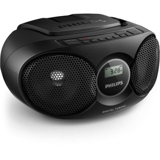 Rádio CD Philips AZ215S/12 Boombox 3W RMS CD Rádio FM Portátil Preto